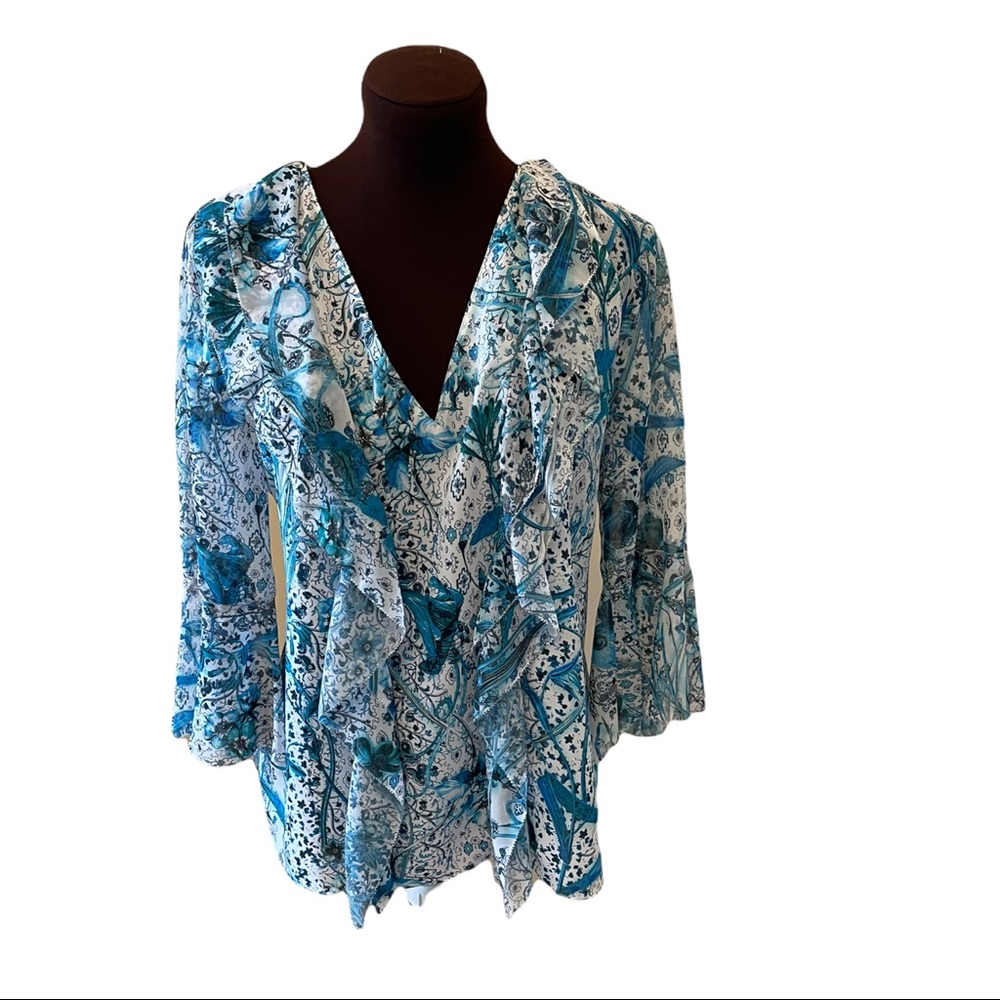NWOT Eli Tahari floral silky top